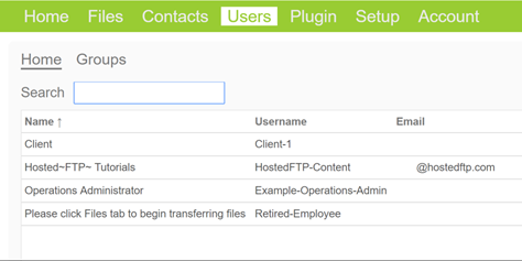 Users tab to locate and open user settings